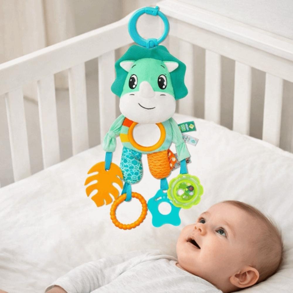Soft Crinkle Sensory Learning Toy Plush Material Teether Toy Plush Animal Wind Chime  Crib Use