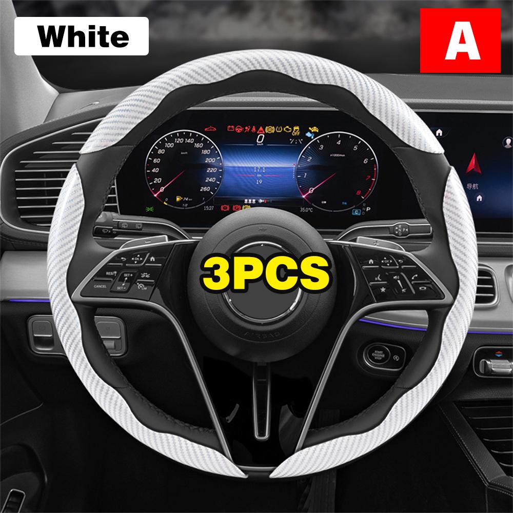 Non-Slip Car Steering Wheel Cover Carbon Fiber Booster Cover Auto Interior Accessories For BMW F10 G30 E92 G20 E46 E90 X3 X5 E53