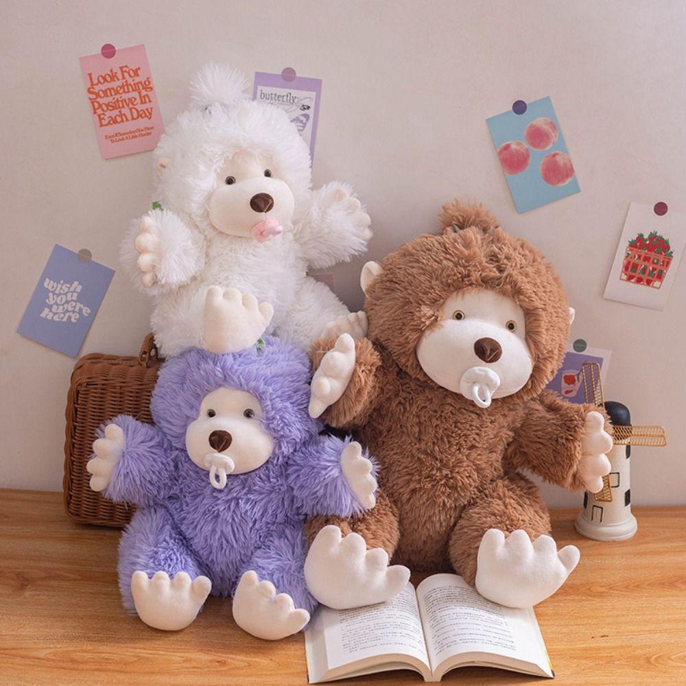 

PP Cotton Monkey Stuffed Doll Soft Animal Monkey Doll Funny Pacifier Monkey Plush Toy Kids Gift коричневий