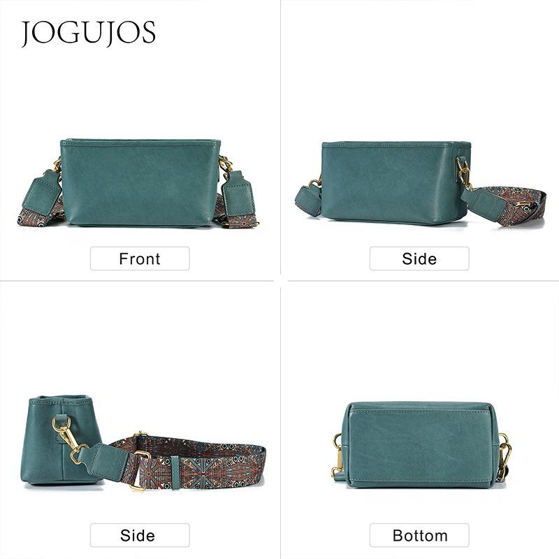 JOGUJOS leather women's messenger bag high-end sense small square bag versatile simple fashion zipper shoulder