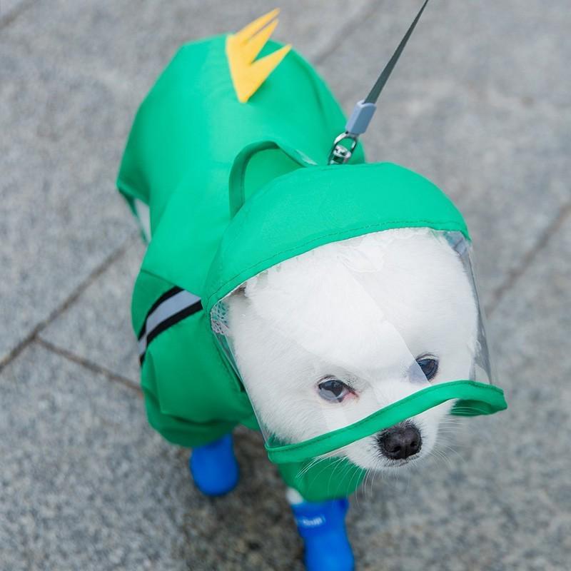 Bichon Frise Dog Raincoat: Full-Coverage, Waterproof, Four-Legged with Tail-Connected Design for Medium and Small Dogs