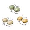 Elevated Ceramic Cat Bowls with Tilted Stand Neck Protection Anti Vomiting Cat Food and Water Bowl Set for Small Dog Hamster