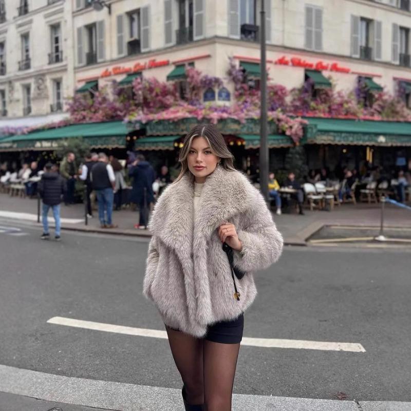 Lazy wind fox fur coat short autumn and winter artificial fur women's fur coat