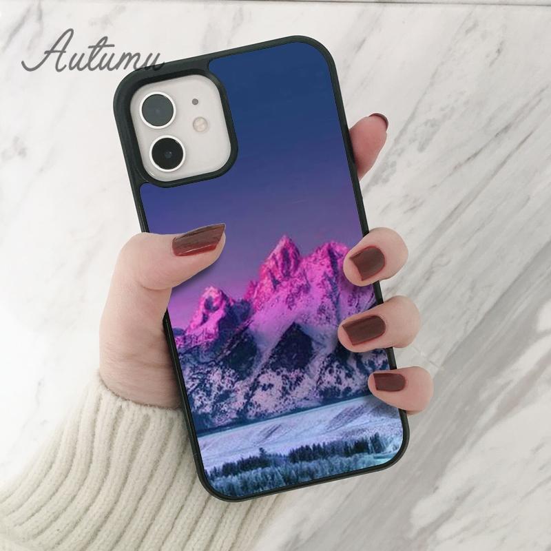 Mountain Pine Tree Forest Mountain Phone Case for iPhone 11 12 13 14 Pro Max Mini XR XS SE 2020 6S 7 8 Plus Galaxy S21 S22 Cover