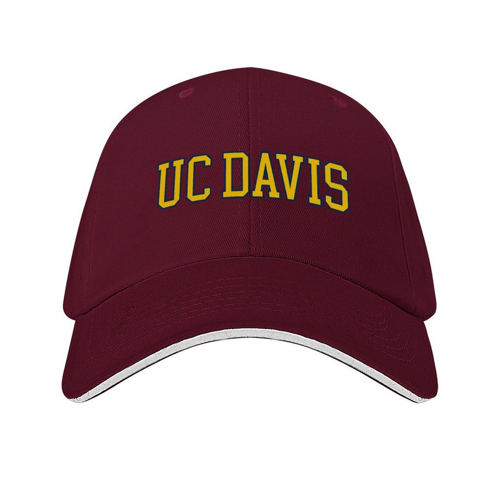 uc davis college font Baseball Cap Unisexs big size hat Rave Sun Hat For Children Golf Cap FeUnisex Unisexs