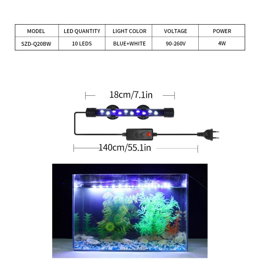 Pflanzenwachstumslicht Aquarium LED-Licht Wasserdicht Fischbeckenlicht 18-48CM Unterwasser-Aquarien Dekor Beleuchtung 90-260V 5730 Chip