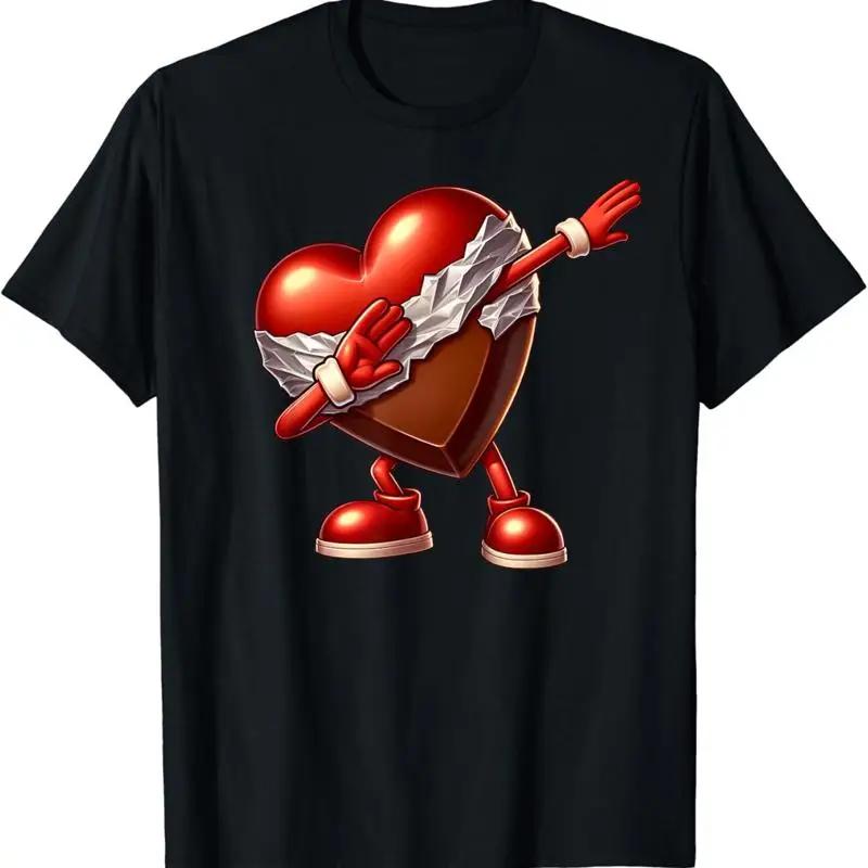 Valentine'S Day Chocolate Heart Dabbing Design T Shirt