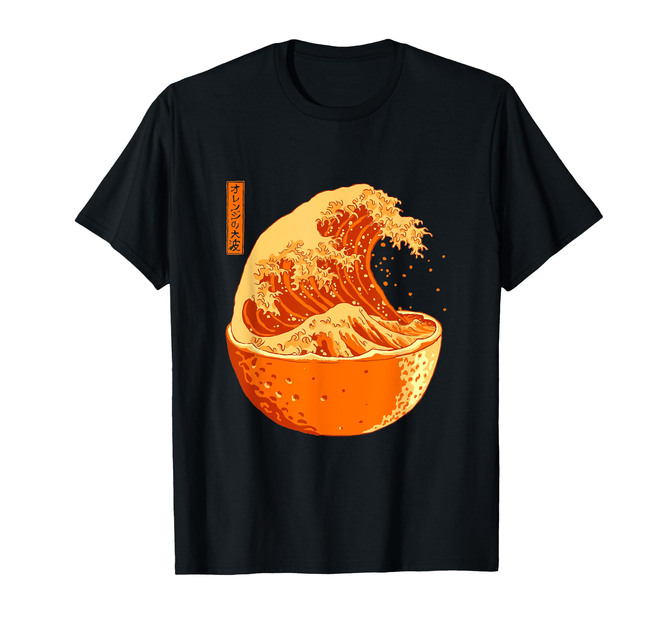 

Orange Crush Wave Kanagawa Slice Japanese T-Shirt чорний