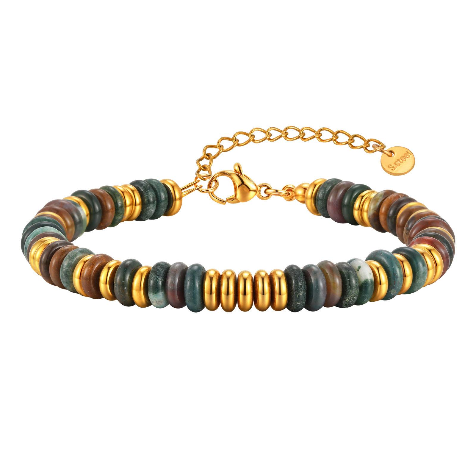 

Natural Stone Beads Bracelets for Women, Dainty Energy Stone Handmade Friendship Bracelet Adjustable