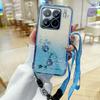KADEM For Xiaomi 15S Pro Case Flower Pattern TPU Gradient Phone Cover with Lanyards