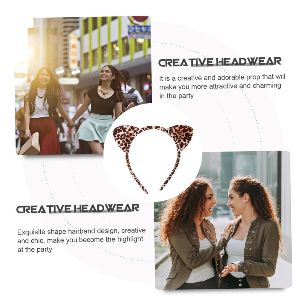 DOITOOL Set of 2 Cat Ear Headbands for Cute Animal Ear Hair Accessories for Parties and Photo Inch Size Kids, Shoots, Approx. 7.3