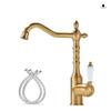 Goldenes Beckenarmatur Chrom Warm- und Kaltwasser-Mischer Antike Waschbeckenarmatur Wasserhähne Das Becken 360° drehbare Armaturen