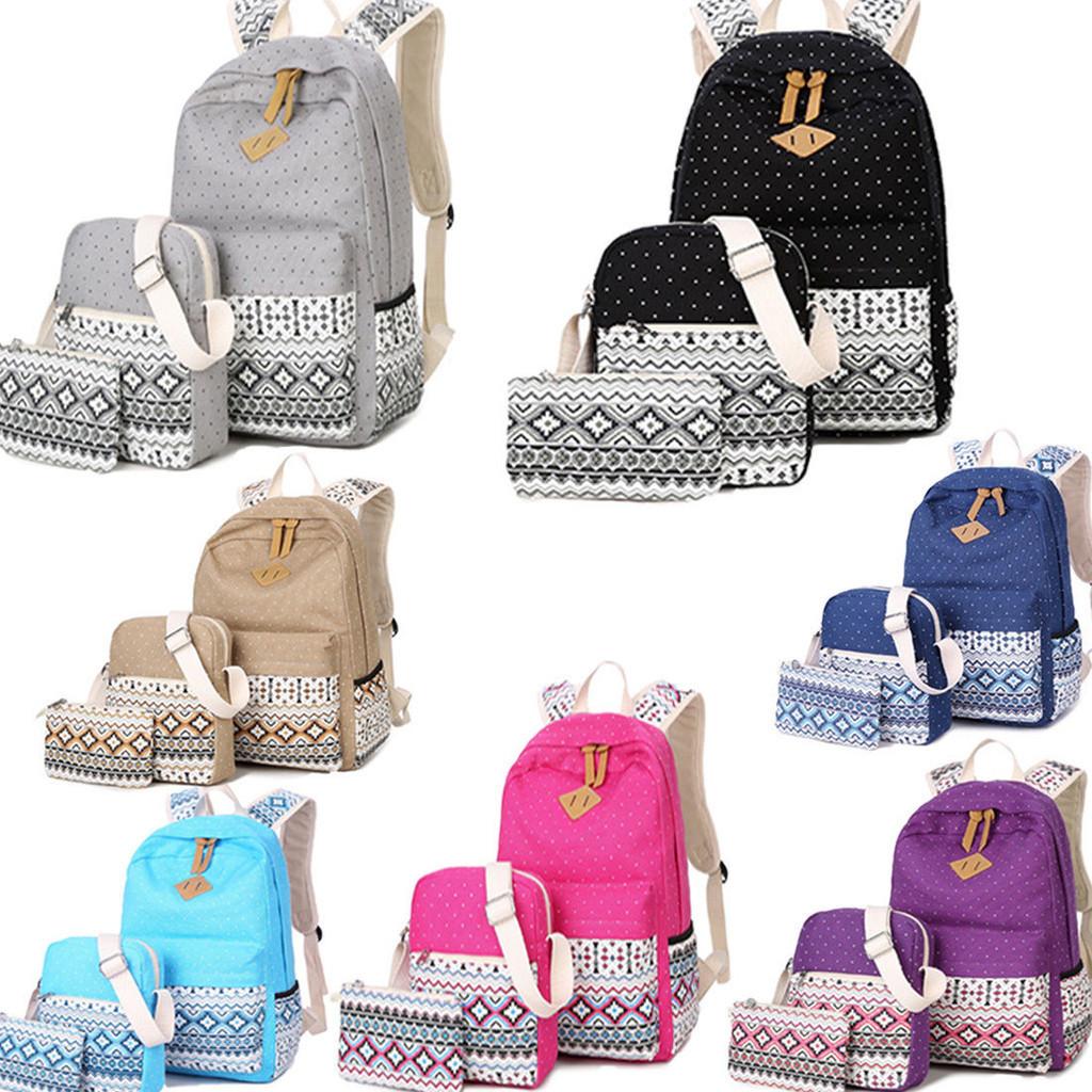 Stylish Premium Quality 3pcs/set Backpack Women Travel Bookbags School Bags For Teenage Girls