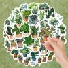 50 Pcs Green Plant Graffiti Stickers: Plant Decorations for Guitar, Notebook, Suitcase