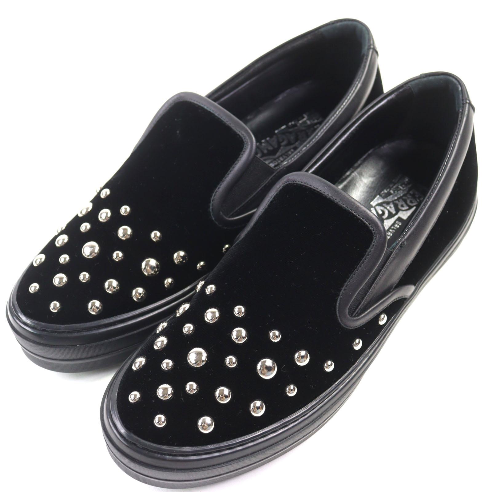 

Отличные женские слипоны Salvatore Ferragamo PACAU ROCK черного цвета из бархата Размер 8 RY5822 Б/у
