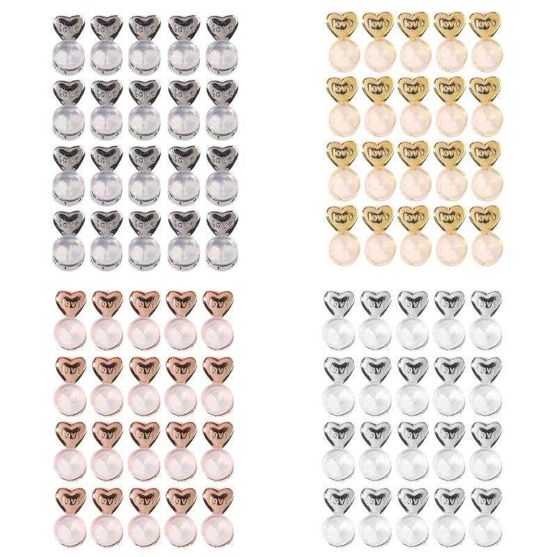 Set of 20 Earlobe Supports Stylish Adjustable Earring Lifter Ear Accessory Charm Easy To Use Silicone Earring Lifters