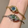 Bracciale in Metallo Occhio di Demone Retro Esagerato - Gioiello da Mano alla Moda per Donne