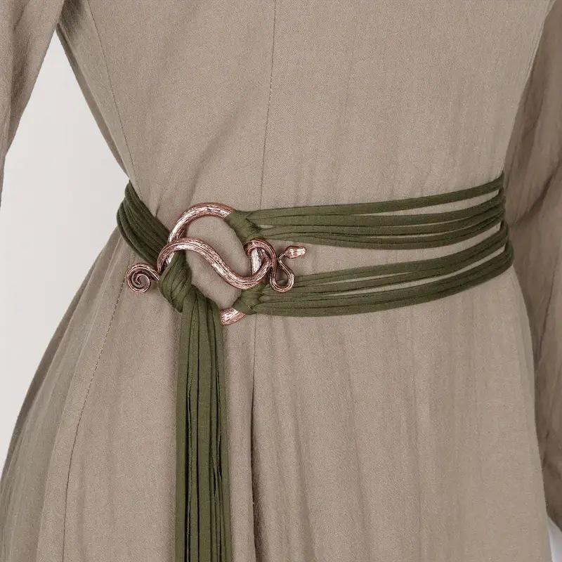 Medieval Long Rope Ring Knotted Belt For Women, Norse Witch Waist Knotted Rope Belt, Viking Renaissance Costume Accessories