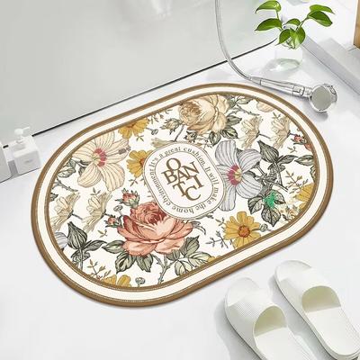 Floor Mat, Toilet Mat, Diatom Mud, Bathroom Floor Mat, Water-absorbing Non-slip Carpet, Bathroom Door Foot Mat
