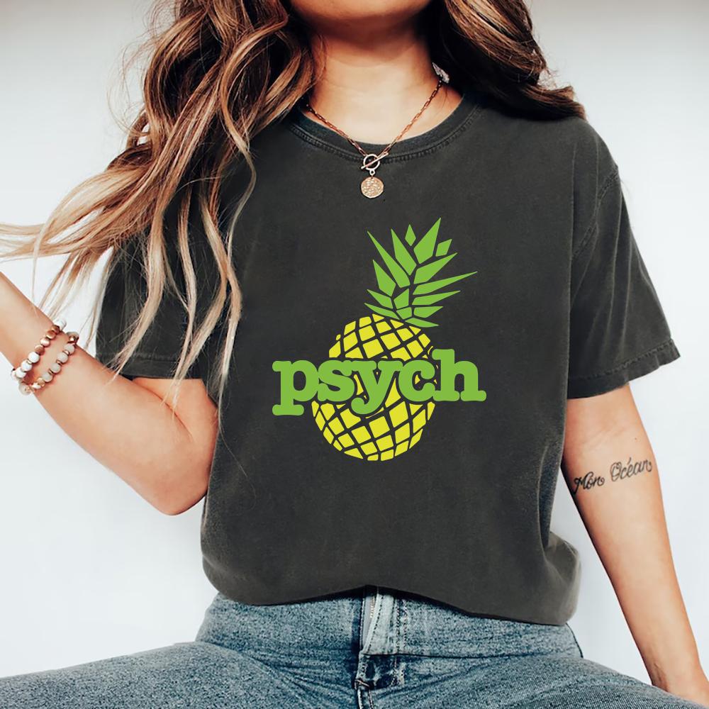 Pineapple Psych T-Shirt Psych TV Show Tshirt I've Heard It Both Ways T-Shirts Unisex O-Neck T-shirt Short Sleeve Casual Tops Tee
