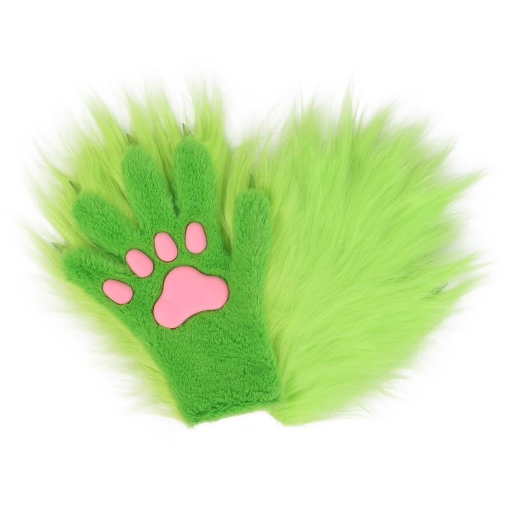 Cartoon Lange Haare Pfoten Handschuhe Silikon Weiches Polster Pelzig Fursuit Kigurumi Handschuhe Cosplay Kostüm