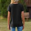 Dam T-shirt Kortärmad Sommar Toppar V-ringning Casual Bas T-shirts Vårkläder Trendigt Outfit