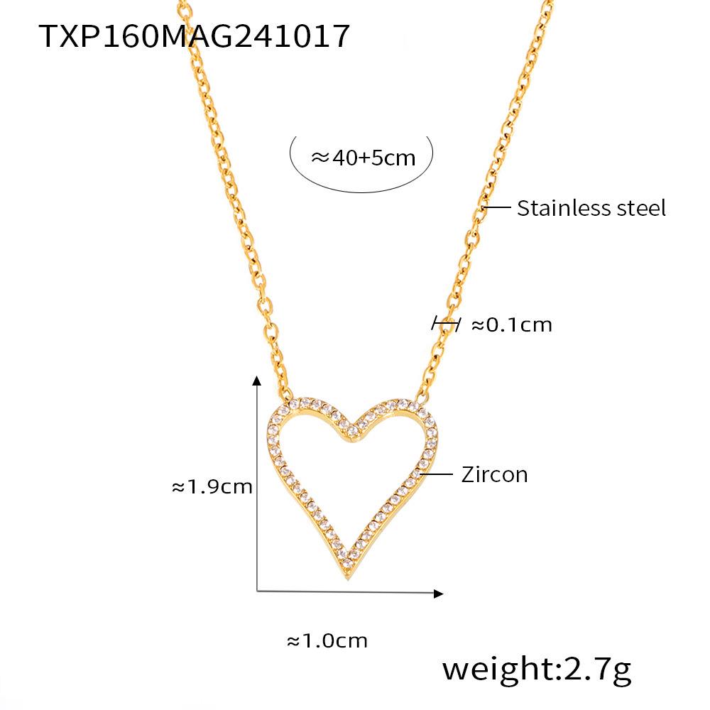 Qiong Yao Heart Zircon Clavicle Chain Bracelet - Light Luxury, Simple Women's Set