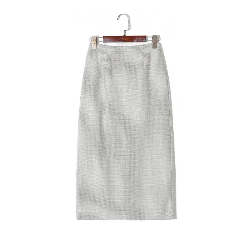 

2024 Fall Women s Clothing K-style Colored Plaid Skirt High Waist Silm Slim Looking Drape Plaid Slit Sheath Skirt Plaid F (free size)