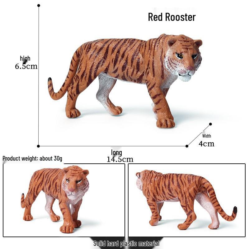 Wildlife Simulation Model: Tiger, Lion, Panda, Elephant, Rhinoceros, Kangaroo, Leopard, Horse, Sheep Toy Set
