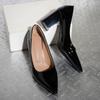 Summer 2026  Sexy Pointed Ladies High Heels Trend Black Patent Leather Women's Shoes Daily Shopping Walking Sandals 35-43