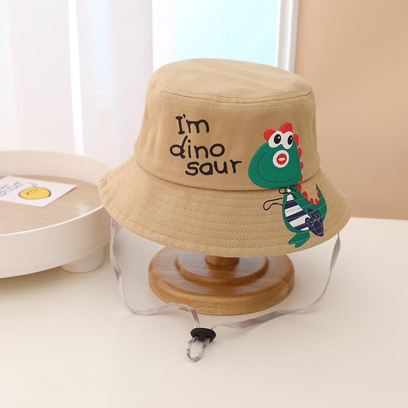 

Милая детская панама с изображением динозавра из мультфильма, весенне-летняя детская панама, ветрозащитная регулируемая детская шляпа от солнца для девочек и мальчиков 3-8 лет хаки