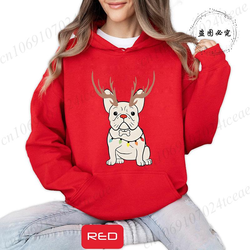 Christmas Dachshund Printed Hooded Sweatshirt Merry Christmas Women's Loose Hoodies Xmas Dog Cartoon Anime Hoody Clothing