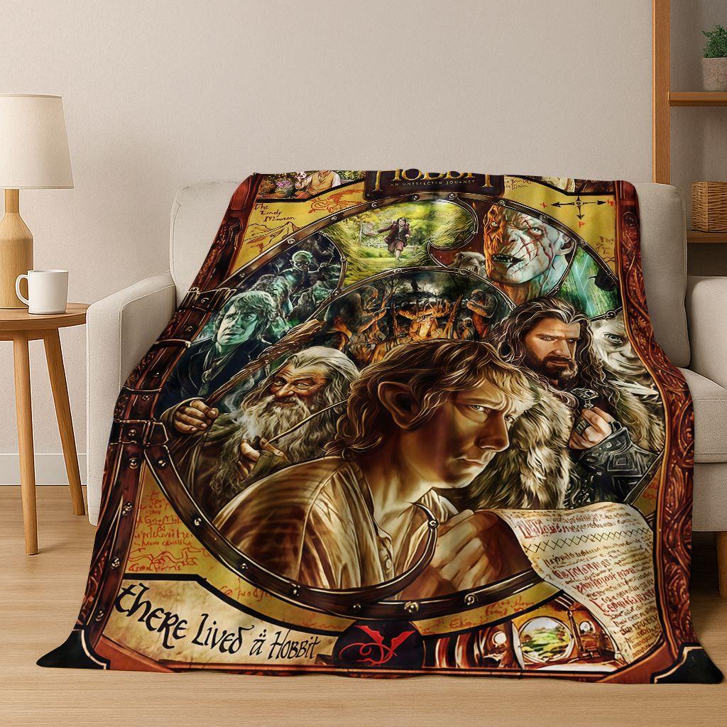 Classics L-Lord of The Rings H-Hobbit Movie Flannel Blanket,Warm and Cozy Soft Throw Blanket for Home Bedroom Bed Sofa Cover Kid