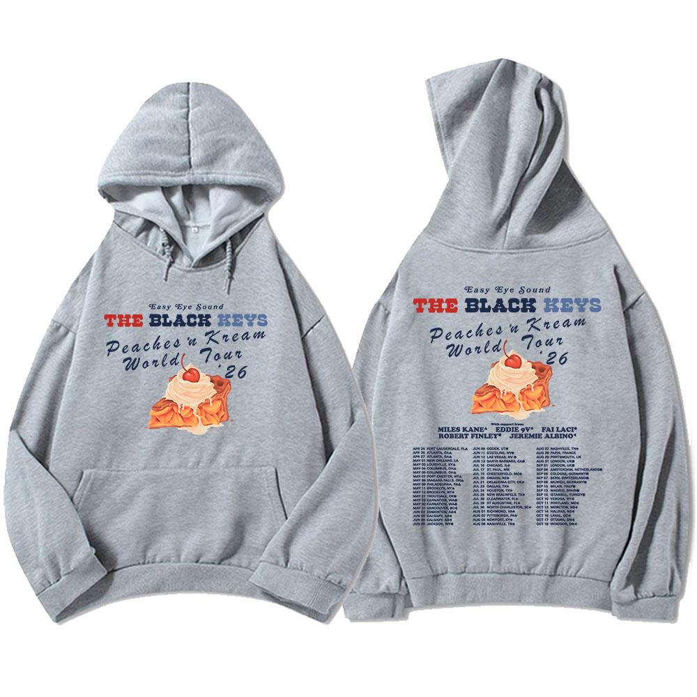 PEACHES 'N KREAM WORLD TOUR 2026 Hoodies Rock Band THE BLACK KEYS Sweatshirt Long Sleeve Fleece Hooded Pullovers Men Women Merch