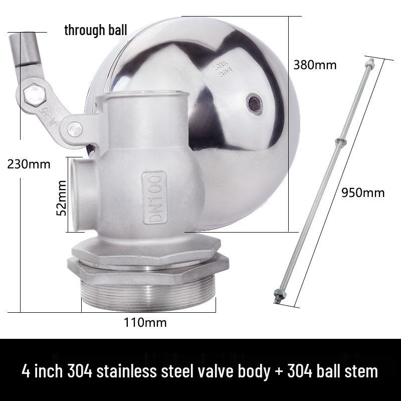 304 Stainless Steel Float Valve Water Level Controller for Tank/Tower, DN50 4-Point Inlet.