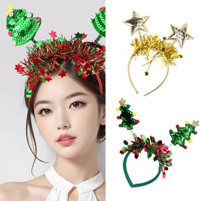 Sequins Headband Photo Props Party Fun Headband Party Bar Karaoke Party Hair Hoop Christmas Festive for New Year Stage