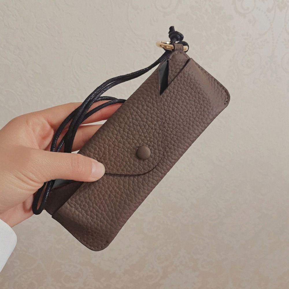 Sunglasses Storage Bag PU Leather Glasses Case Eyewear Protective Case Hanging Eyeglasses Holder