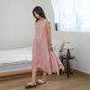 LANGSON Ls_Asymmetrical Hem Cap Sleeve Dress