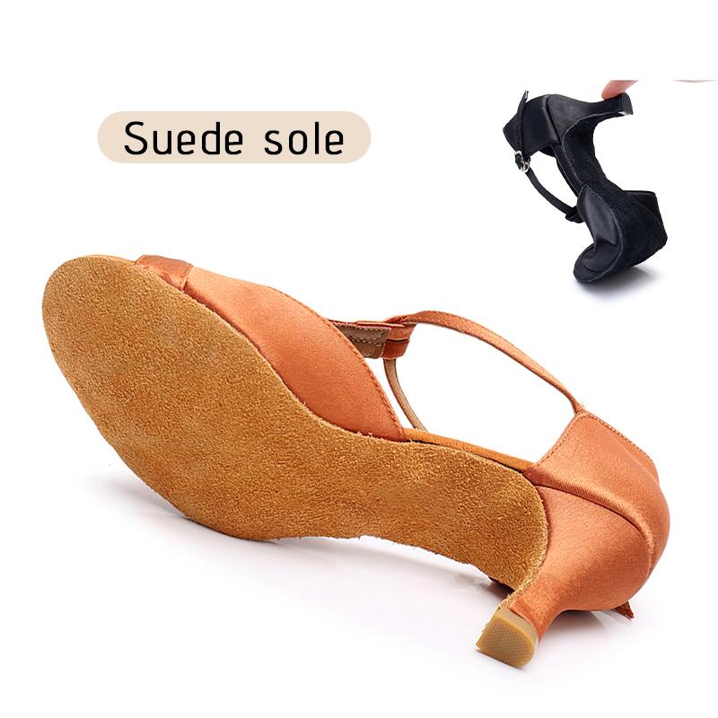 Women Tango Ballroom Latin Waltz Dance Girls Party Shoes High Heeled 7CM