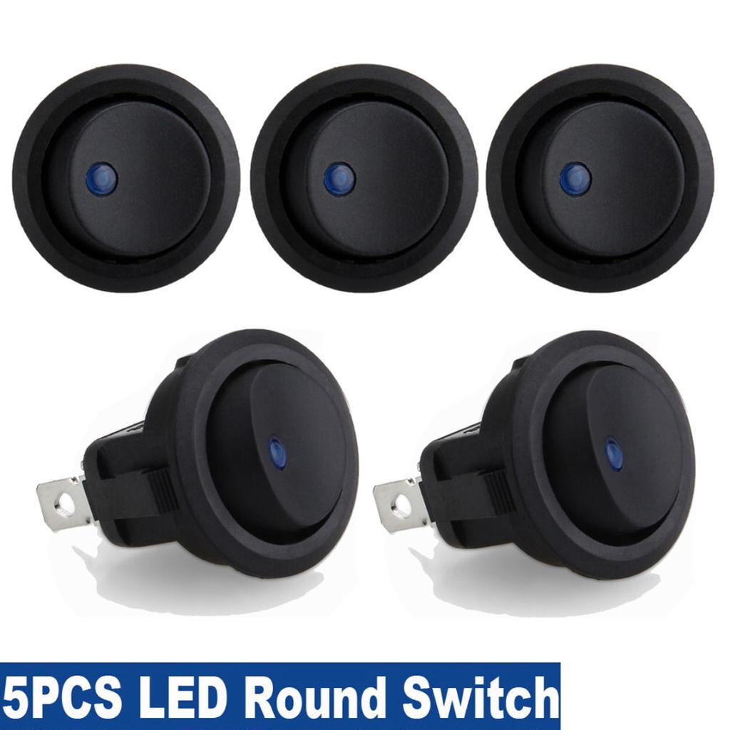5Pcs 12V Car Van Boat Waterproof ON/OFF Round Rocker Dot LED Light Toggle Switch 5Pcs 12V Car Van Boat Waterproof ON/OFF Round Rocker Dot LED Light Toggle Switch