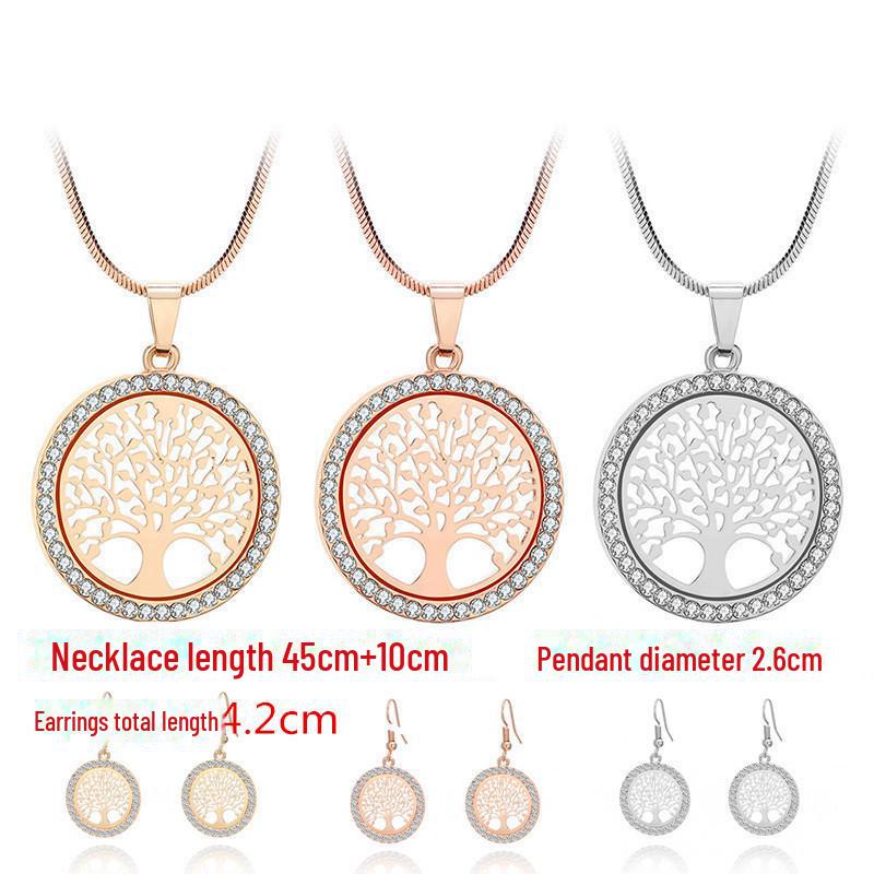 Tree of Life Pendant Necklace - European and American Jewelry - Fashionable Personality Hollow Peace Tree Necklace