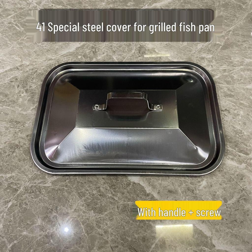 Stainless Steel Grilled Fish & Crayfish Pan | Rectangular Tray | Induction Compatible | Deep Dish BBQ Pan | Flat Bottom