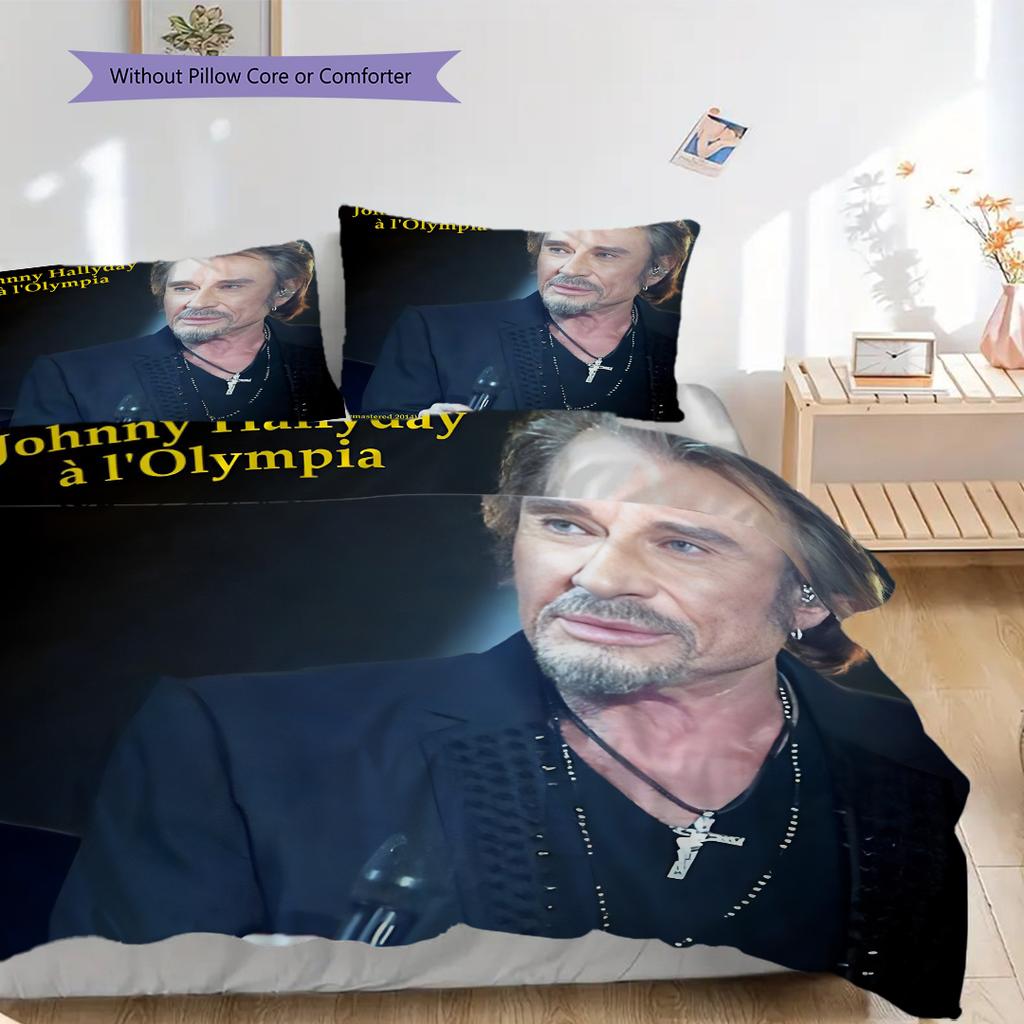Biancheria da letto La Leggenda di Johnny Hallyday, copripiumino, federa, decorazione per la casa, regalo di compleanno (1 * copripiumino+2 * federe, senza imbottitura)