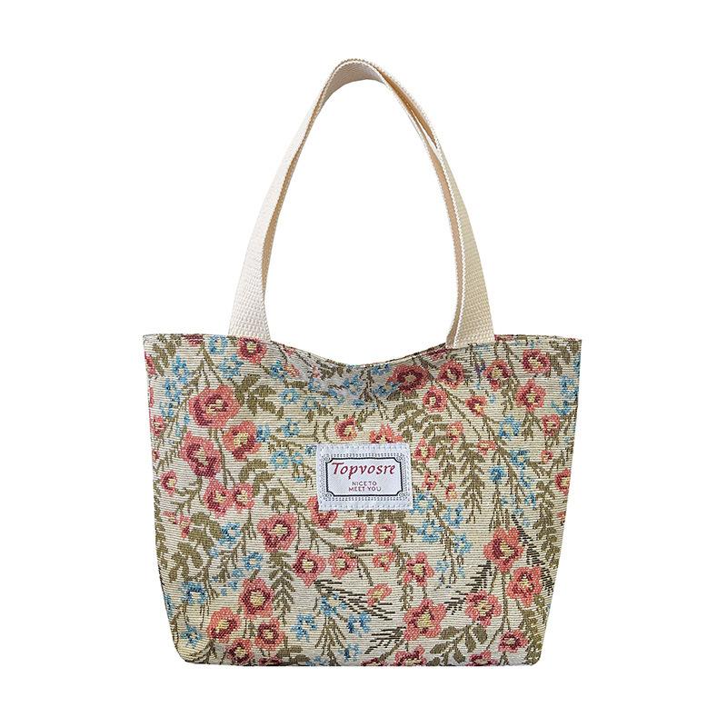 1 Stück Mori Mode Bedruckte Handtasche Nylon Atmungsaktiv Vielseitig Pendlertasche Große Kapazität Freizeit Arbeit Bento-Tasche