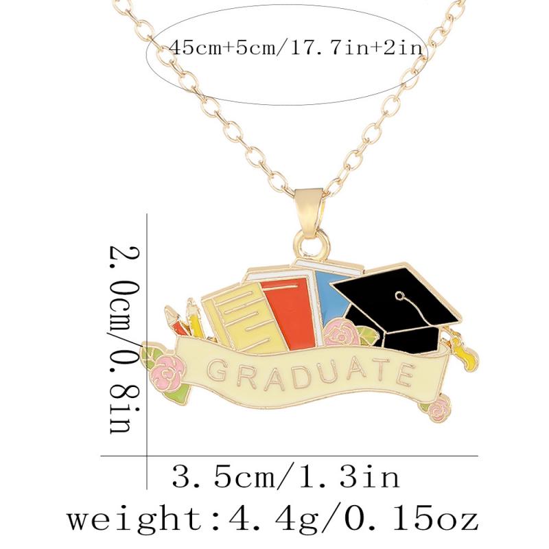 Graduation Cap Necklace Academic Pendant Minimalist Alloy Jewelry Student Keepsake Gift Commemorative Accessory