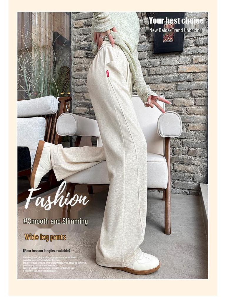 Plus Size High Waist Wide Leg Pants for Women - Spring & Autumn Casual Straight Leg Style, fits up to 200 lbs.