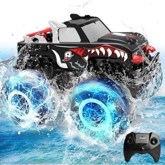 Remote Control Amphibious Car Waterproof Off-road Toy Children Boys 4WD RC Suitable Kids 360-degree Rotation Water Play 2.4GHz Christmas Gift School