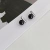 Silver Needle Black Control Black Agate One-Word Geometric Stud Earrings Sweet Cool Temperament Earrings Earrings Women