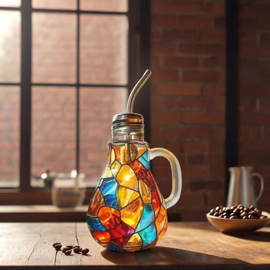 Light Bulb Water Cup 350ml Painted Light Bulb Mug