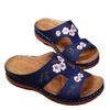 Sommer neue Schuhe hohle Blumenstickerei Sandalen Keilabsatz große Größe kühle Hausschuhe Keilabsatz